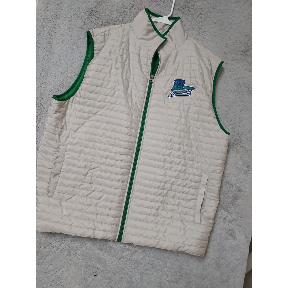 Florida Everblades Puffer Vest Mens 2XL Hockey ECHL Minors Green Full Zip Jacket